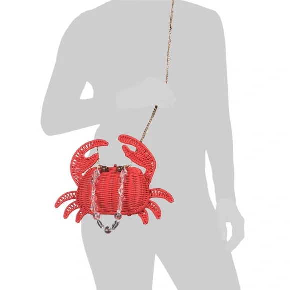 Adorable Red Crab Woven Handbag - Picture 3 of 6